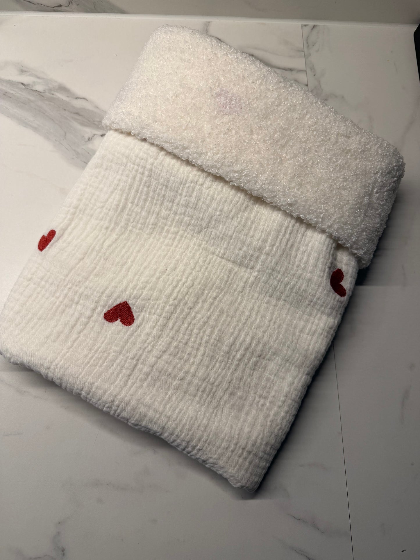 Deken hartjes rood