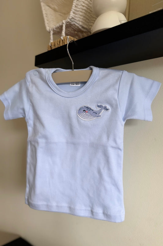 T-shirt blauw Walvis