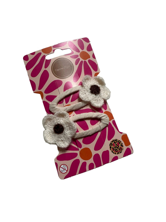 Haarspeldjes bloemen wit
